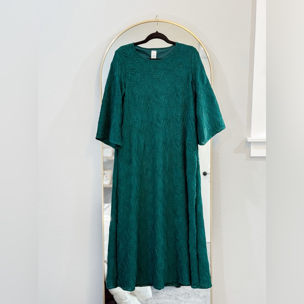 Emerald Green Textured Dress